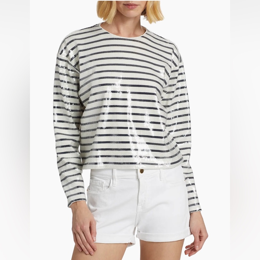 Frame Striped Sequin Top (size XS)